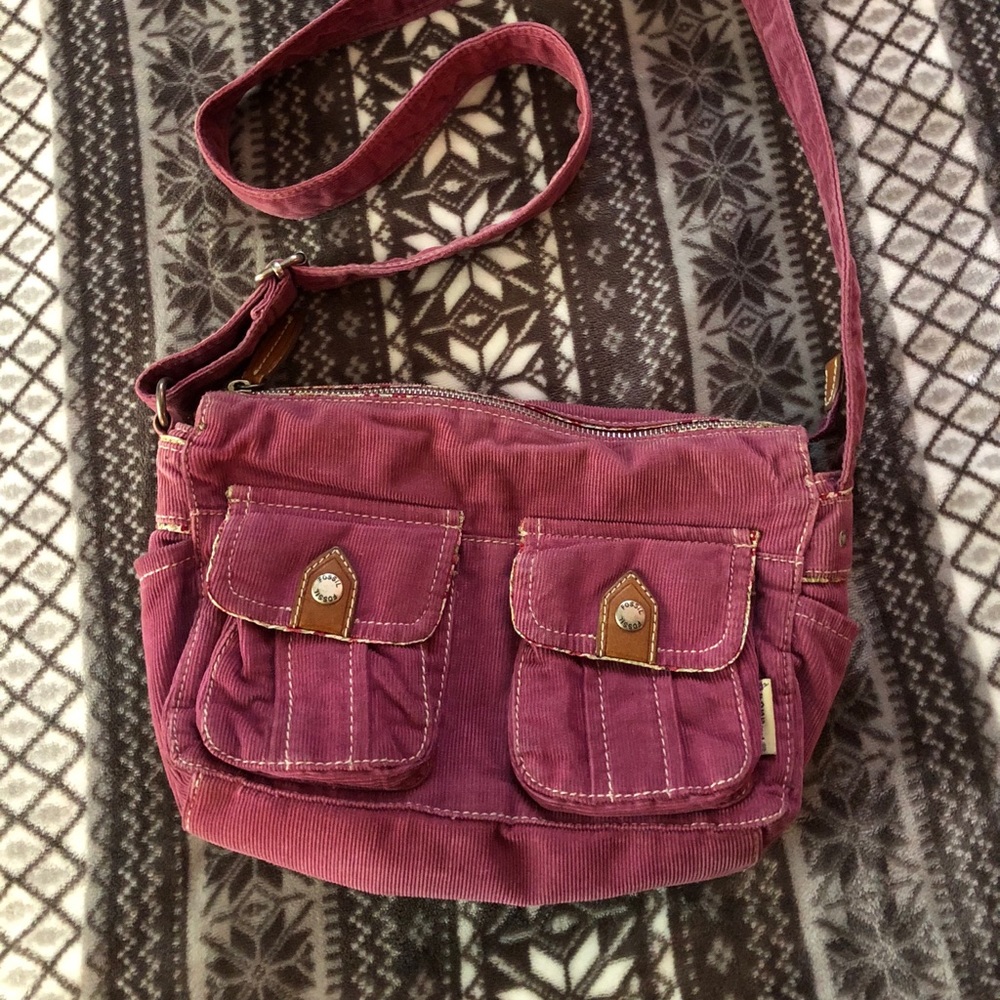 Fossil corduroy crossbody purse